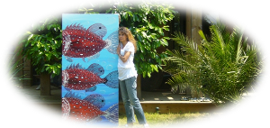 Ren�e avec une toile